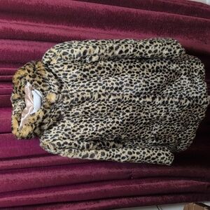 Crewcuts J Crew Leopard Coat Faux Fur Size 12 XL